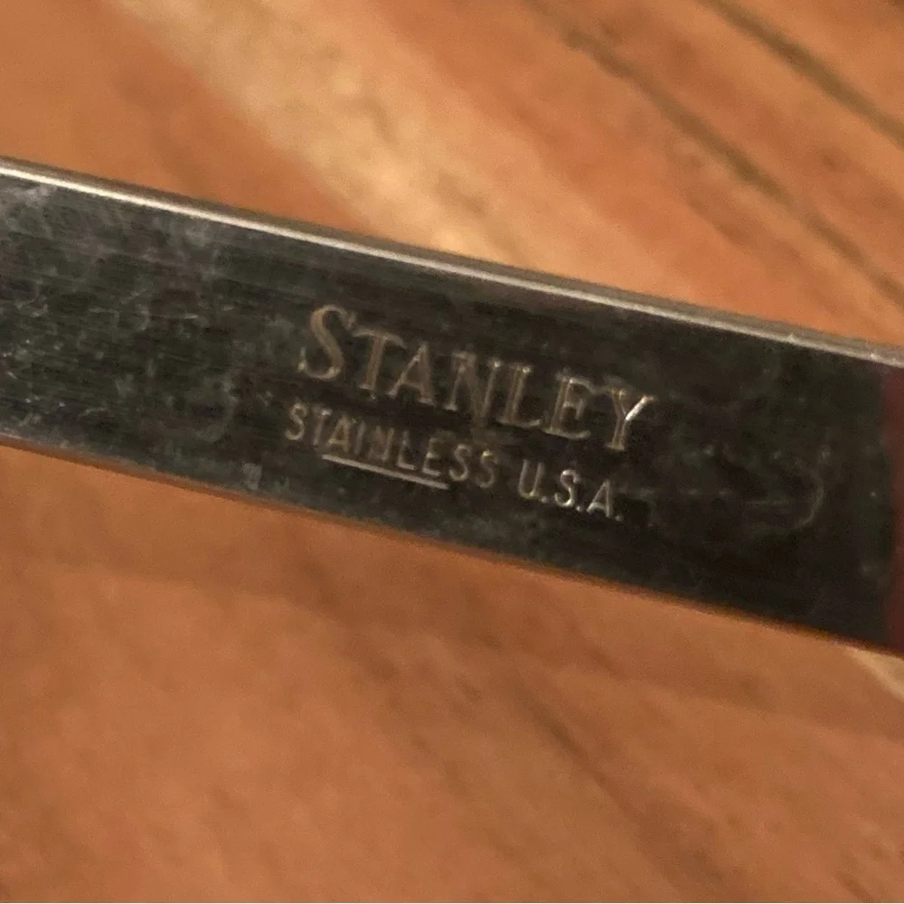 Vintage Stanley Stainless Steel Meat Fork with Unique Curved Keyhole Handle